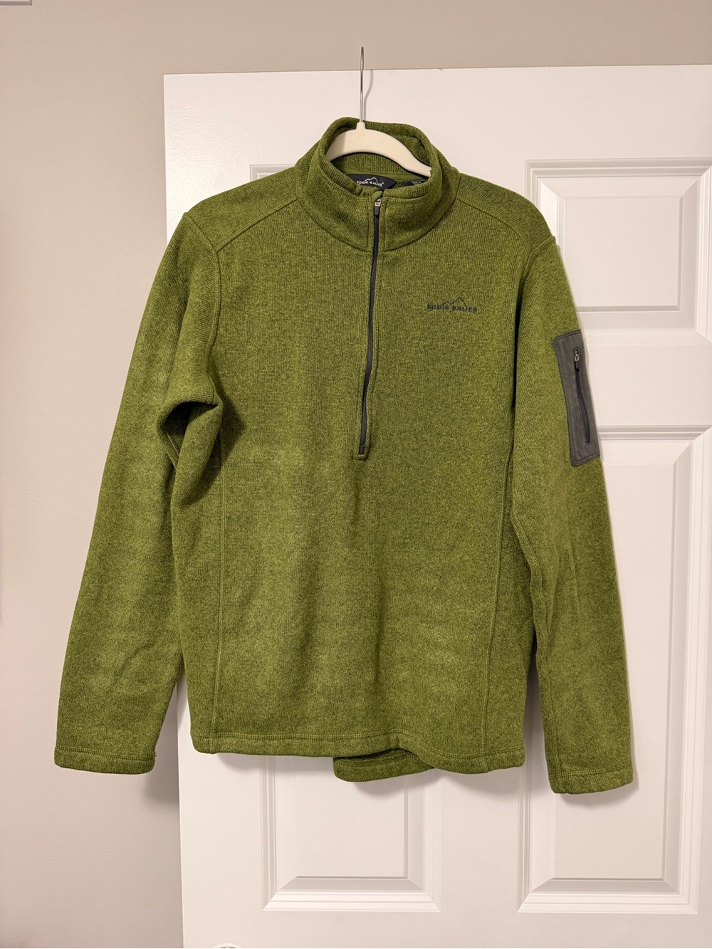 Eddie Bauer Green Quarter-Zip Fleece Shirt Jacket
